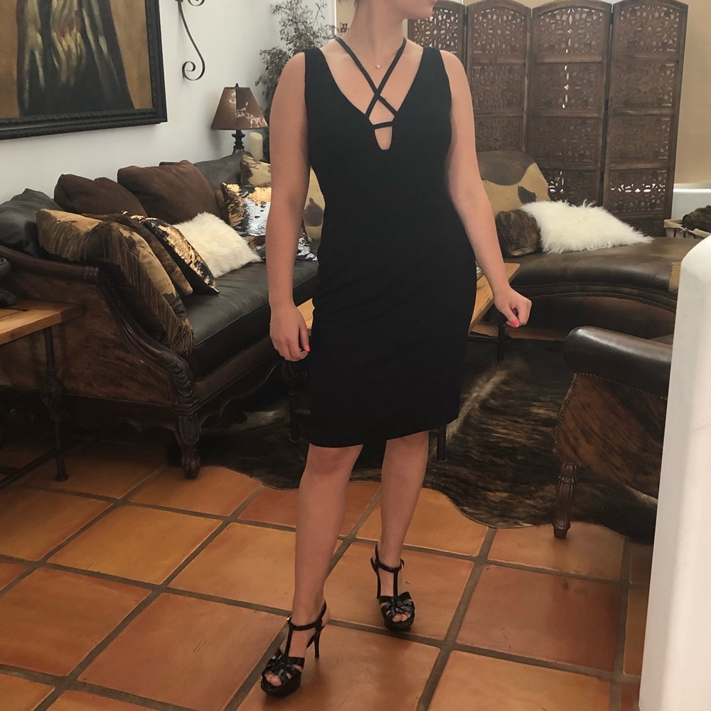 David Meister Strappy Sheath Dress